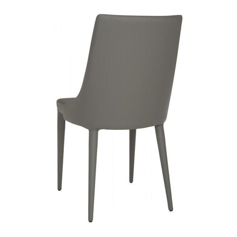 Summerset 19" H Leather Side Chair (Set of 2) - FOX2014 - Grey - Safavieh Couture