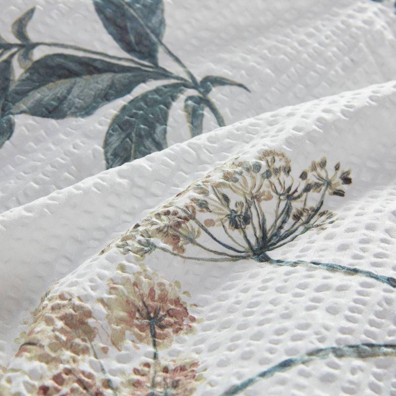 Madison Park Zennia 7 Piece Seersucker Floral Comforter Set with Throw Blanket