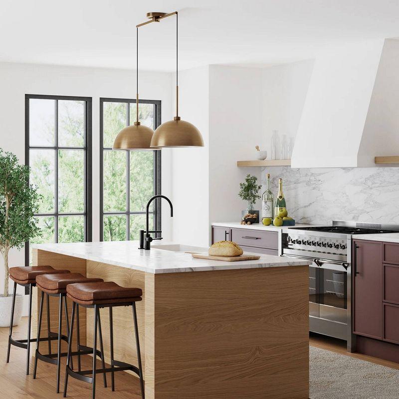 2-Light Pendant Island Light Fixture, Hanging Lights with Metal Shade and Adjustable Cord, for Kitchen