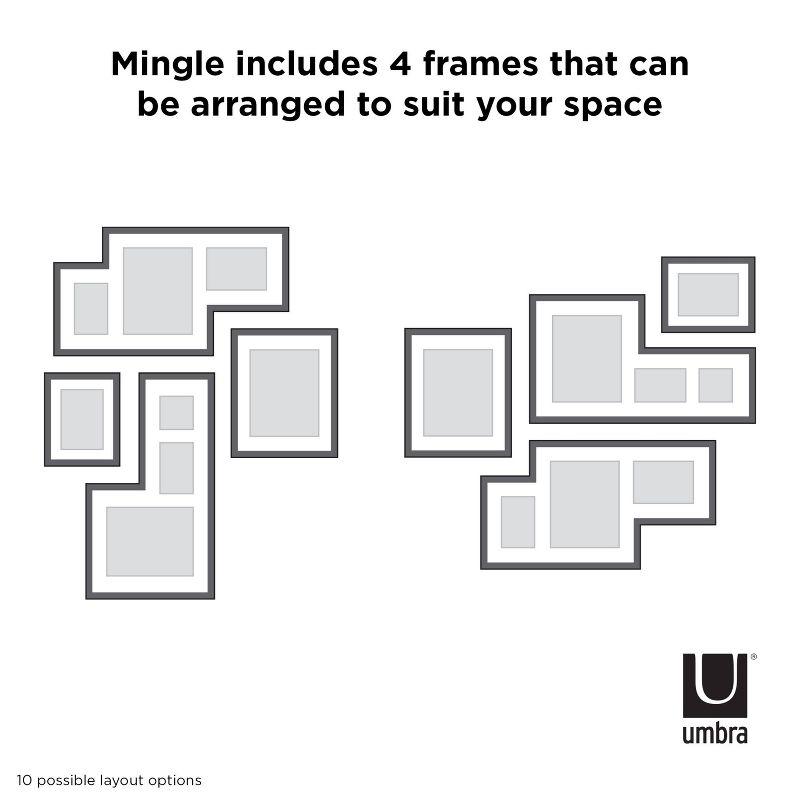 Mingle Gallery Picture Frames Set Black - Umbra: Modern Wall Collage, Multi-Size Photo Display, Sawtooth Mount