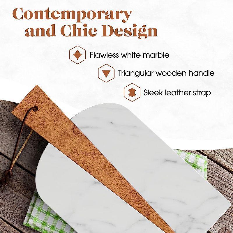 American Atelier Marble and Wood Paddle Board Cheese and Cutting Board - 15 Inch