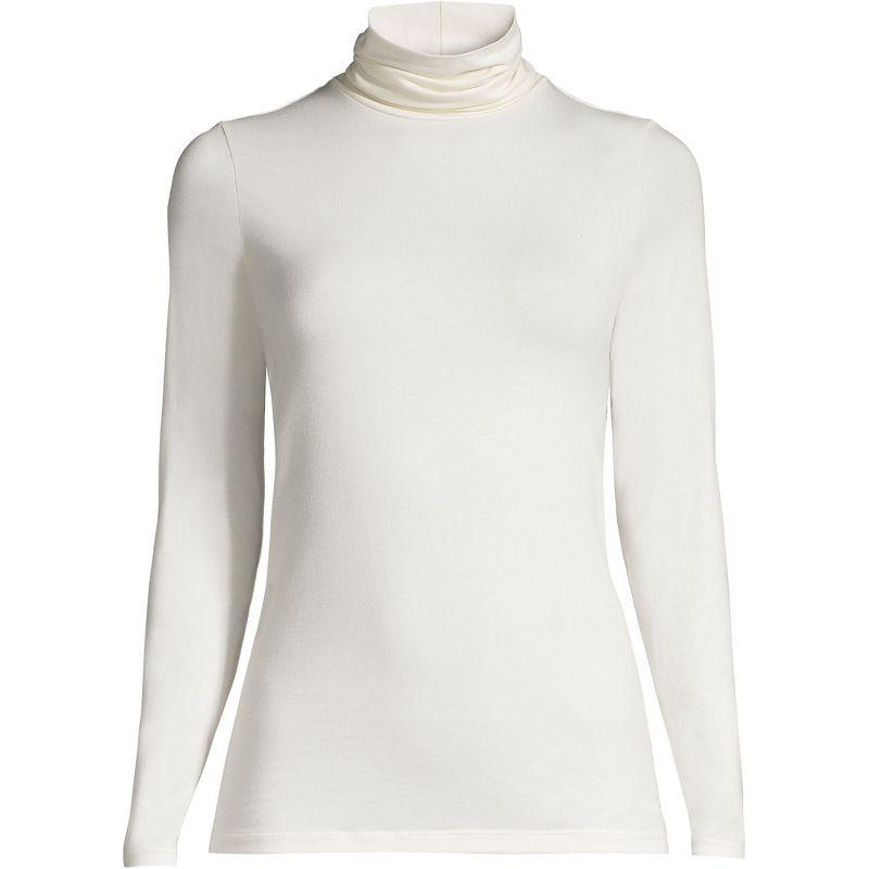 Lands' End Women's Lightweight Jersey Skimming Long Sleeve Turtleneck