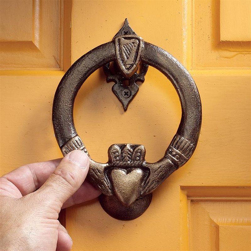 Aged Iron and Gold Claddagh Foundry Door Knocker