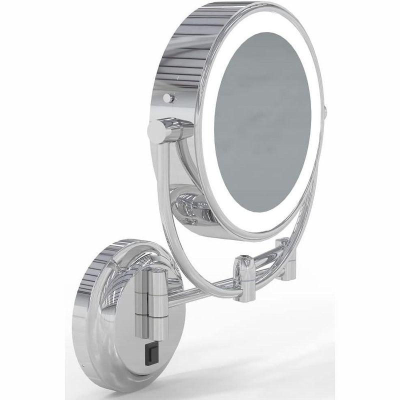 Neo Modern Chrome LED Wall Mounted Magnifying Mirror