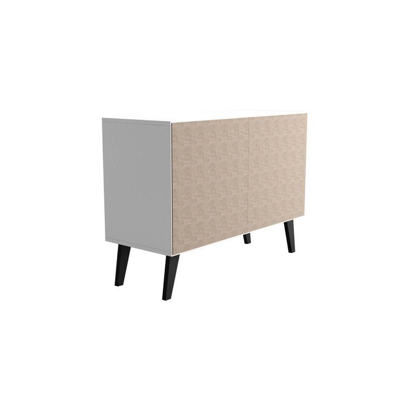 Amsterdam Double Side Table 2.0 White - Manhattan Comfort: Mid-Century Buffet, 2-Door Cabinet