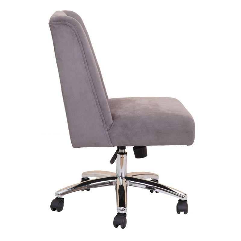 Decorative Task Chair White - Boss: Chrome Base, Swivel, Adjustable Height, Metal Frame, Casters