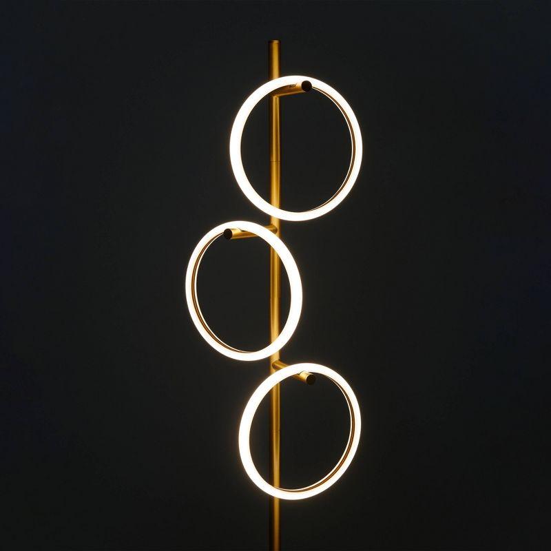 Brightech Saturn 66" Modern LED Floor Lamp with 3 Removable Ring Lights and Gold Finish, 3-Way Dimming
