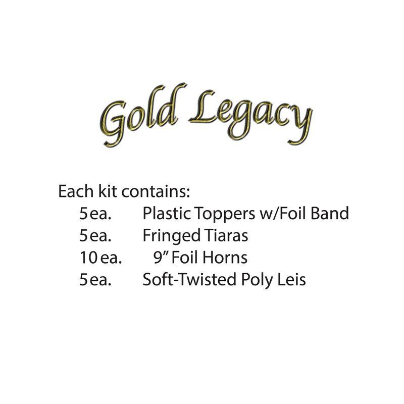 Beistle New Year Gold Legacy Assortment for 10 people includes 20 items for your Party Gold