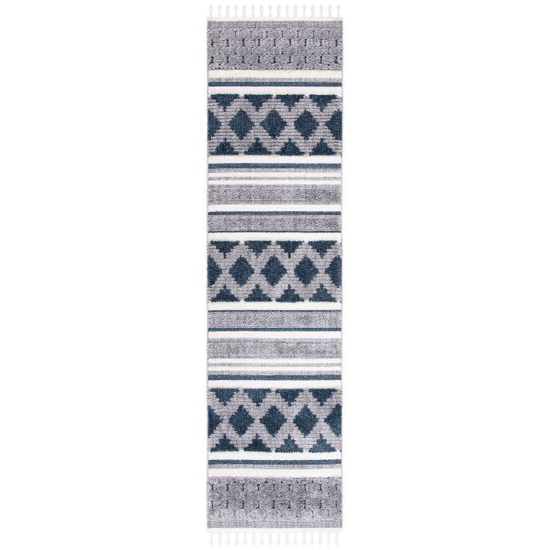 Marrakesh MRK515 Power Loomed Indoor Runner Rug - Ivory/Blue - 2'2"x8' - Safavieh