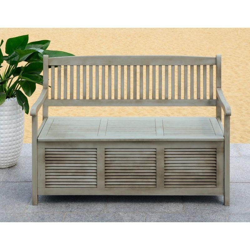 Brisbane Bench - Outdoor - PAT7017 - Grey - Safavieh