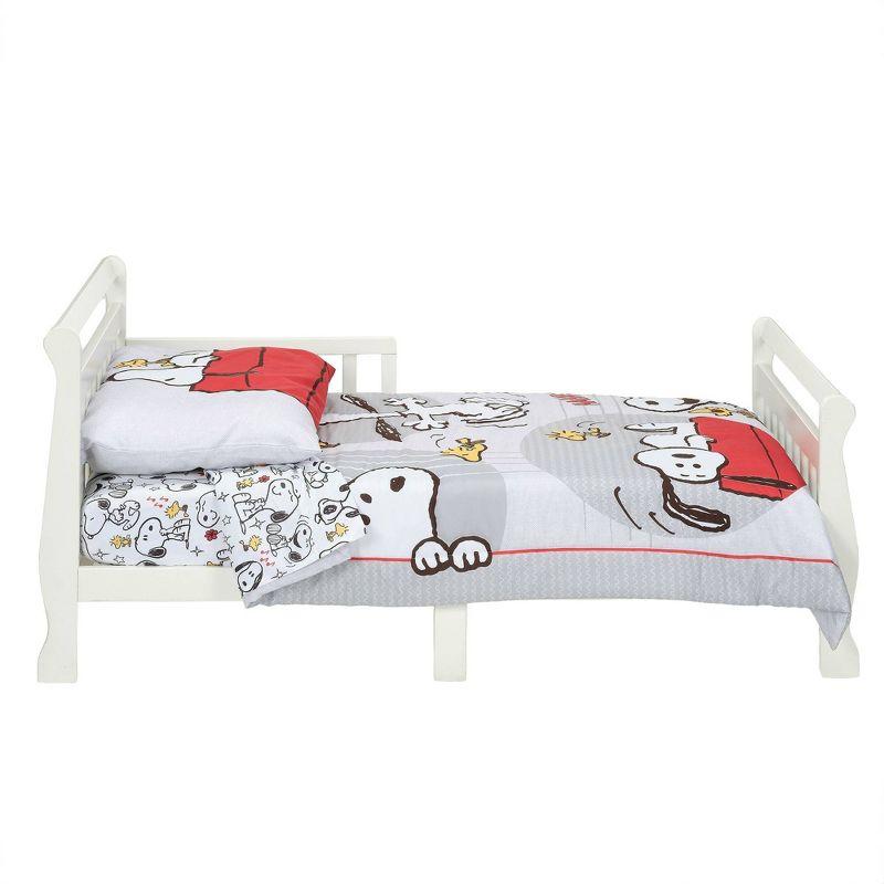 Lambs & Ivy 4pc Snoopy Love Toddler Bedding Set - Gray/Red/White