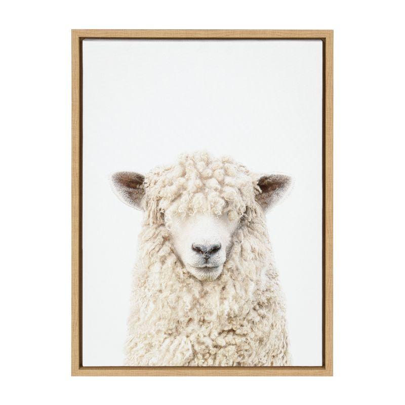 18" x 24" Sylvie Sheep Bangs Portrait Framed Canvas by Amy Peterson - Kate & Laurel All Things Decor