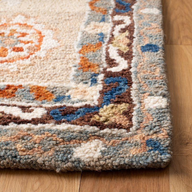 Aspen APN126 Hand Tufted Indoor Accent Rug - Brown/Blue - 3'x3' - Safavieh