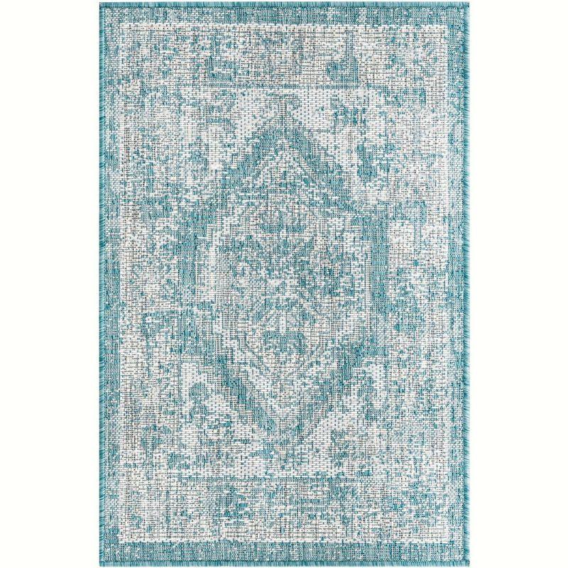 Unique Loom Outdoor Traditional Valeria Medallion Woven Area Rug