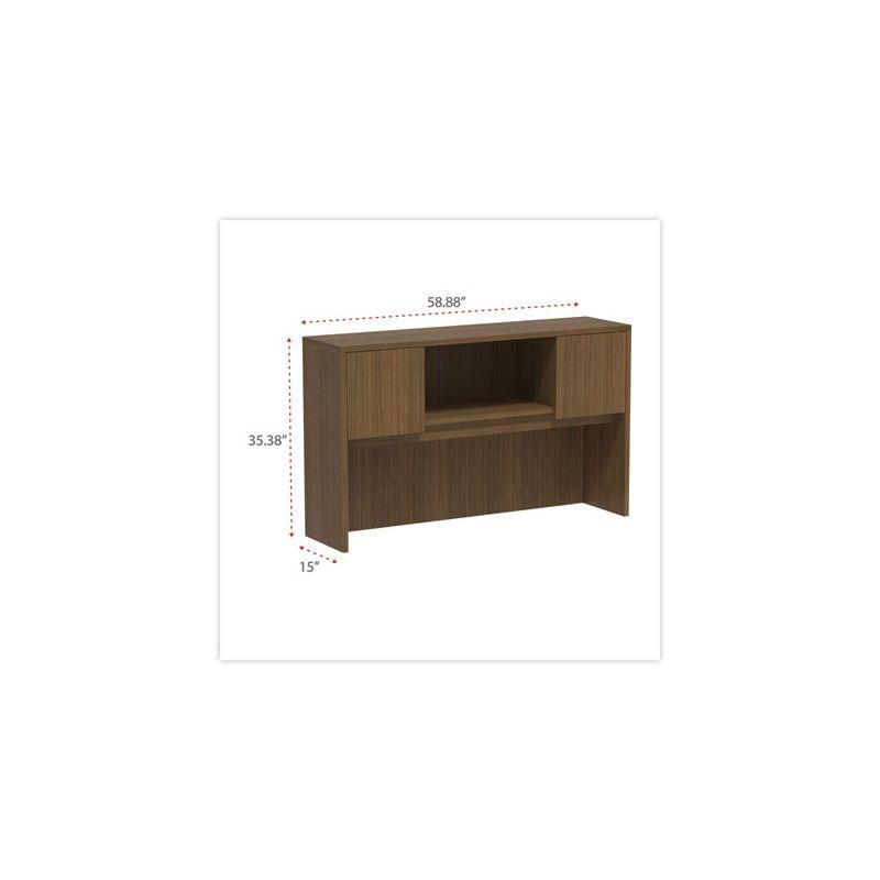 Alera Alera Valencia Series Hutch with Doors, 4 Compartments, 58.88w x 15d x 35.38h, Modern Walnut