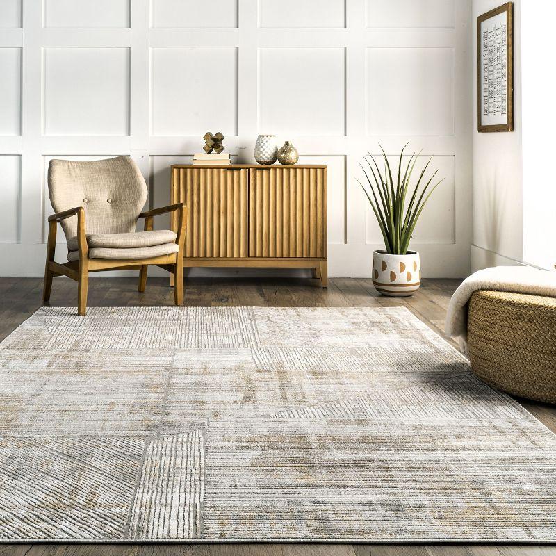Nuloom Helene Abstract 5x8 Indoor Area Rug for Living Room Bedroom Dining Room Kitchen, Beige/Ivory
