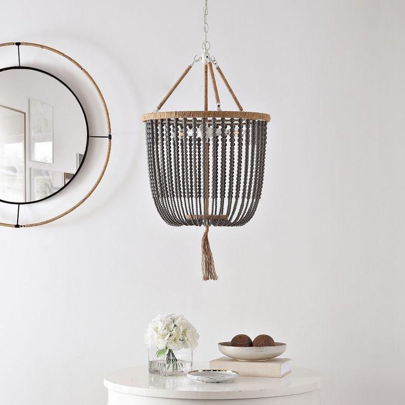 Angie Beads Pendant Lamp - LIT4476 - Grey - Safavieh