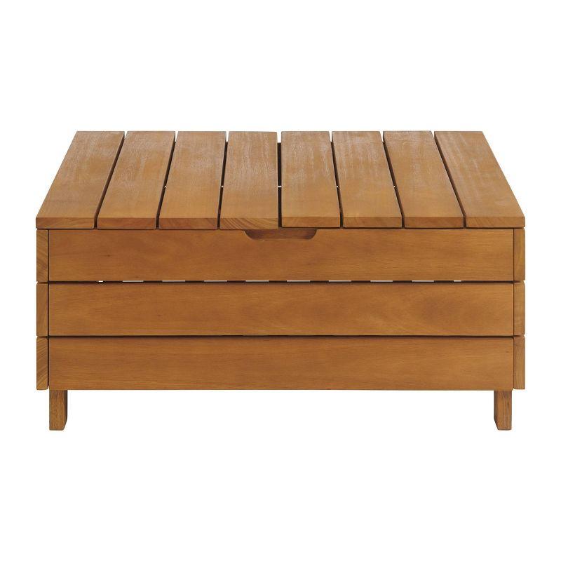 Eucalyptus Wood Outdoor Coffee Table with Lift Top Storage