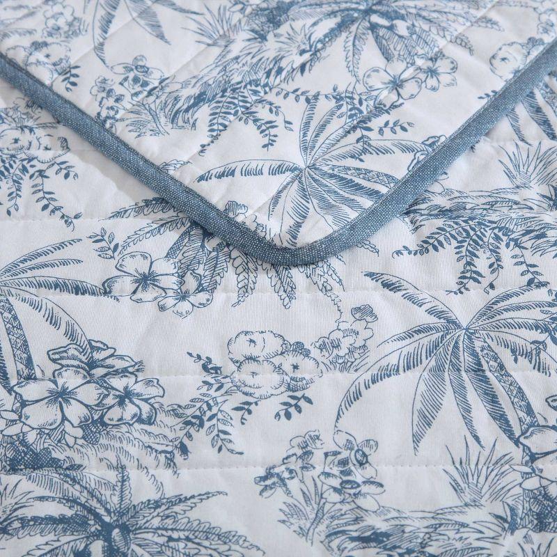 Pen and Ink Palm 100% Cotton Quilt Set Blue - Tommy Bahama