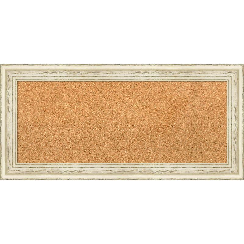 Country White Wash Wood Framed Natural Corkboard