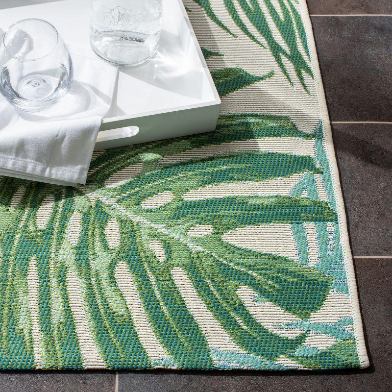 Barbados BAR592 Power Loomed Indoor and Outdoor Area Rug - Green/Teal - 8'x8' - Safavieh.