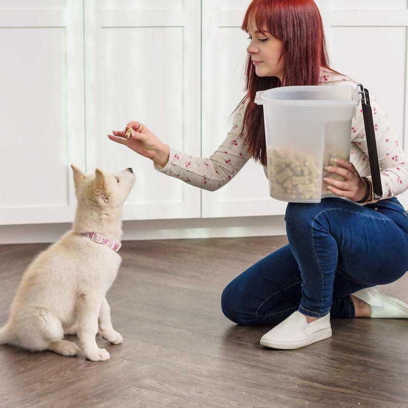 Clear and Black Airtight Plastic Pet Food Storage Container