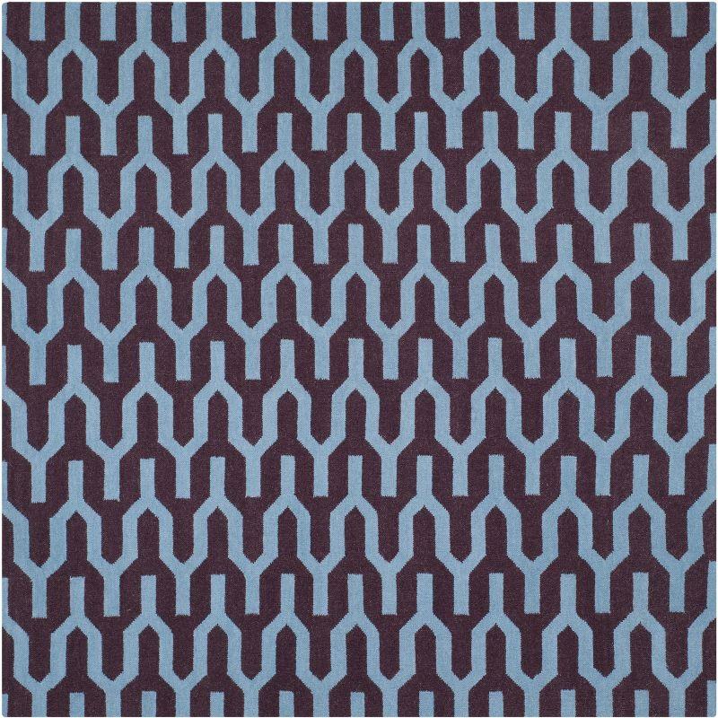 Dhurries DHU630 Hand Woven Area Rug - Purple/Blue - 7'x7' - Safavieh.