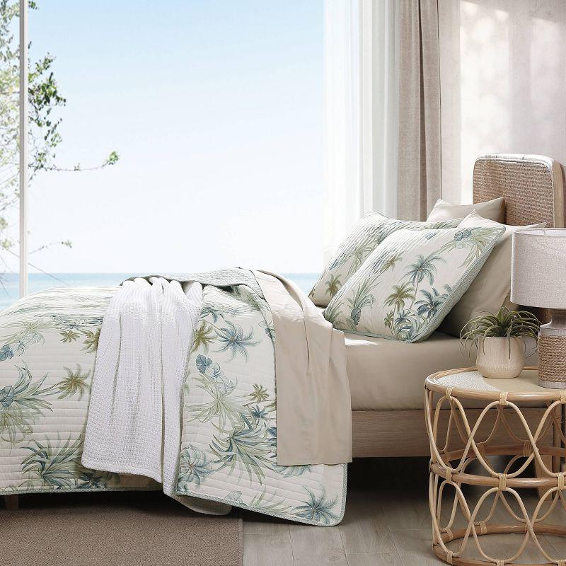 Tommy Bahama Home Tommy Bahama Serenity Palms Aqua Cotton Reversible Quilt
