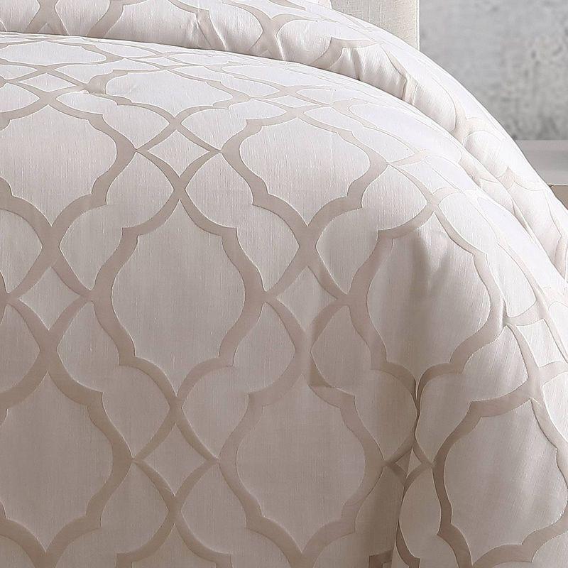 Tinley Ivory King Comforter Set with Geometric Print