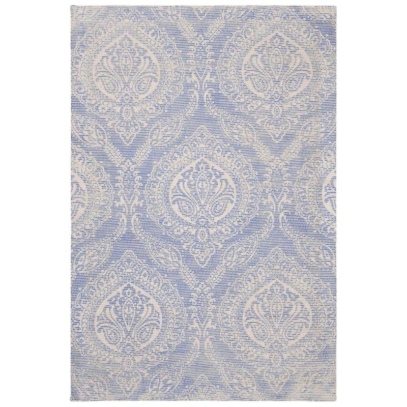 Marbella Blue and Ivory Hand Loomed Wool Area Rug