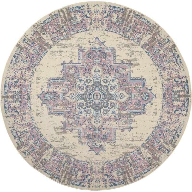 Nourison Grafix GRF14 Ivory/Pink Area Rug 8' x ROUND