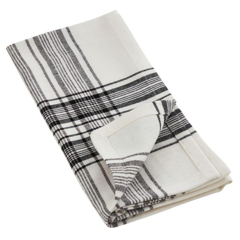 Saro Lifestyle Cotton Plaid Design Table Napkins