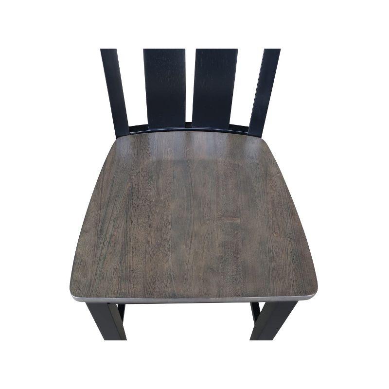 Ava 24" Coal Solid Parawood Traditional Counter Stool