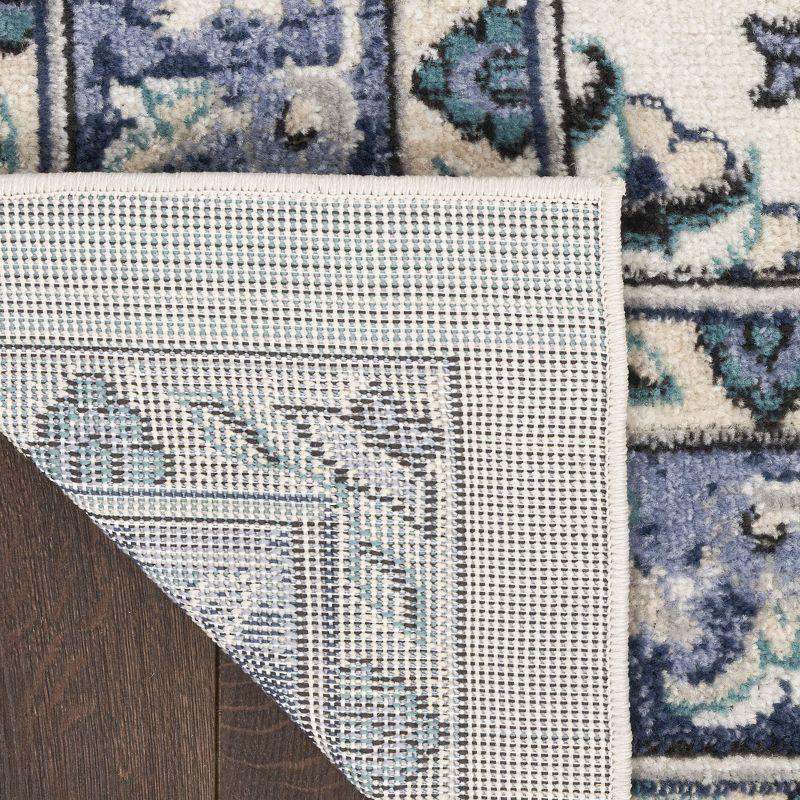 Nourison Essentials Floral Persian Indoor Outdoor Rug Ivory Blue 8' x 10'