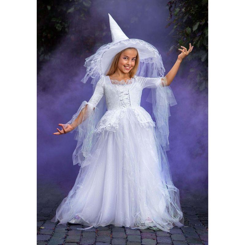 HalloweenCostumes.com Medium Girl Girl's White Witch Costume, White/Gray
