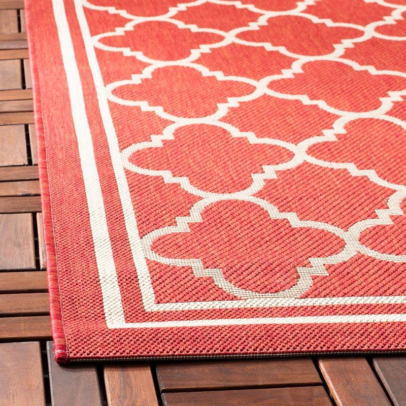 Terracotta Red Synthetic Flat Woven Runner Rug