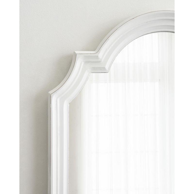 Kate and Laurel Fairbourne Scalloped MDF Full Length Mirror, 20x42, White