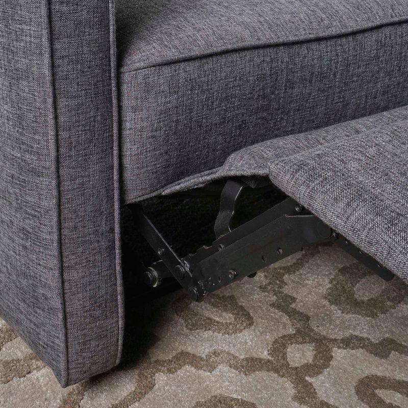 Elysian Gray Tufted Fabric Loveseat with Solid Wood Legs