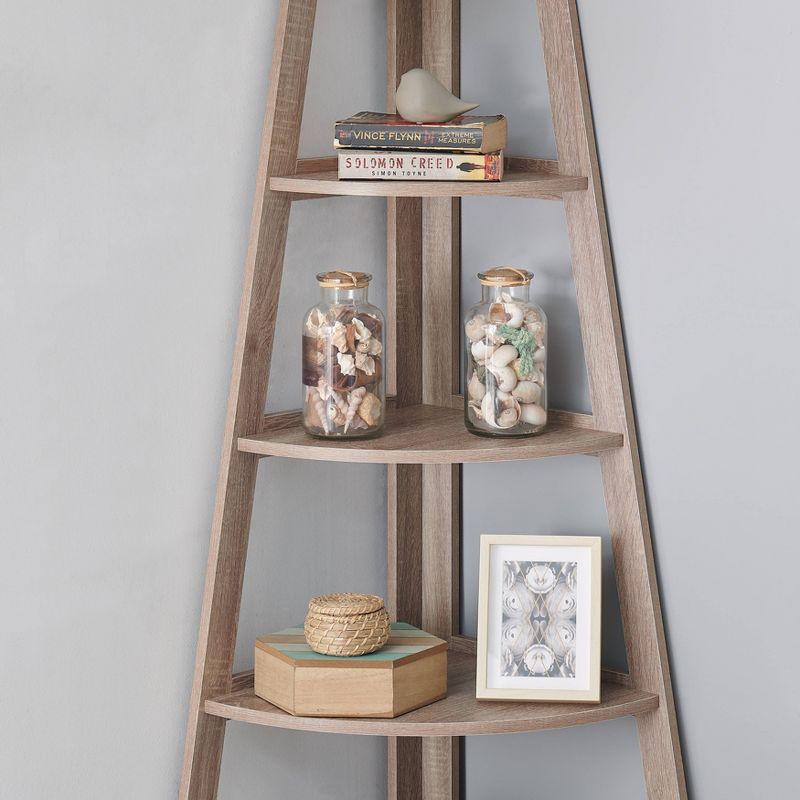 63" x 26.5" Five-Tier Pyramid Corner Ladder Shelf - Danya B.