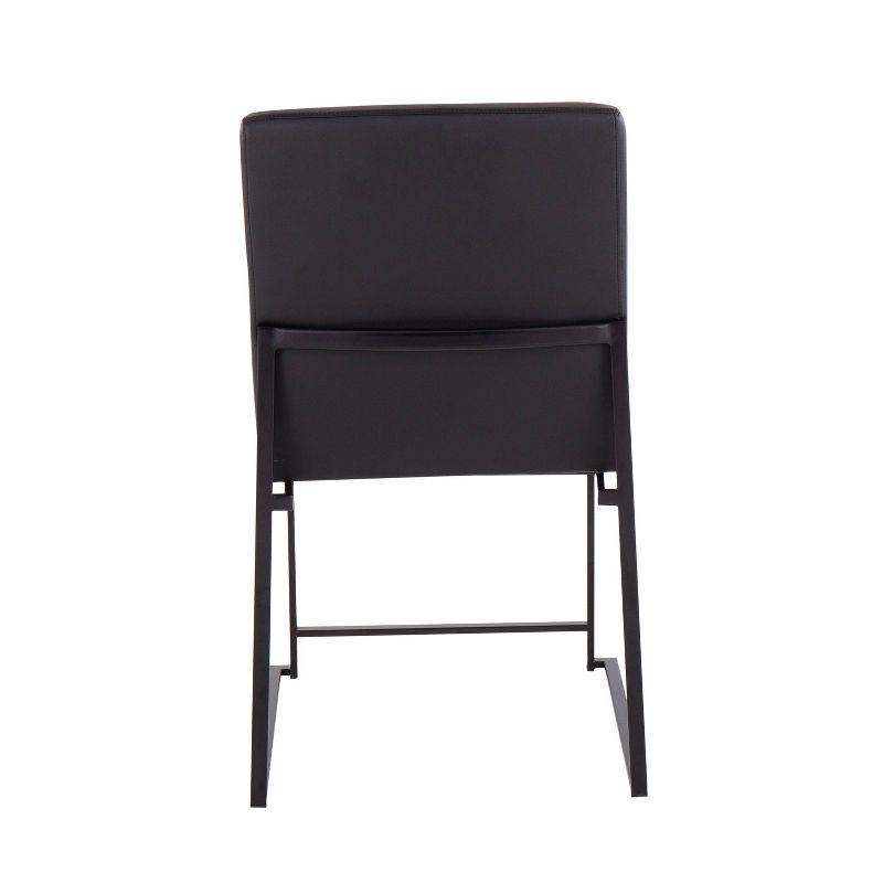 Set of 2 High Back Fuji Dining Chairs: Upholstered, Armless, Steel Frame - LumiSource