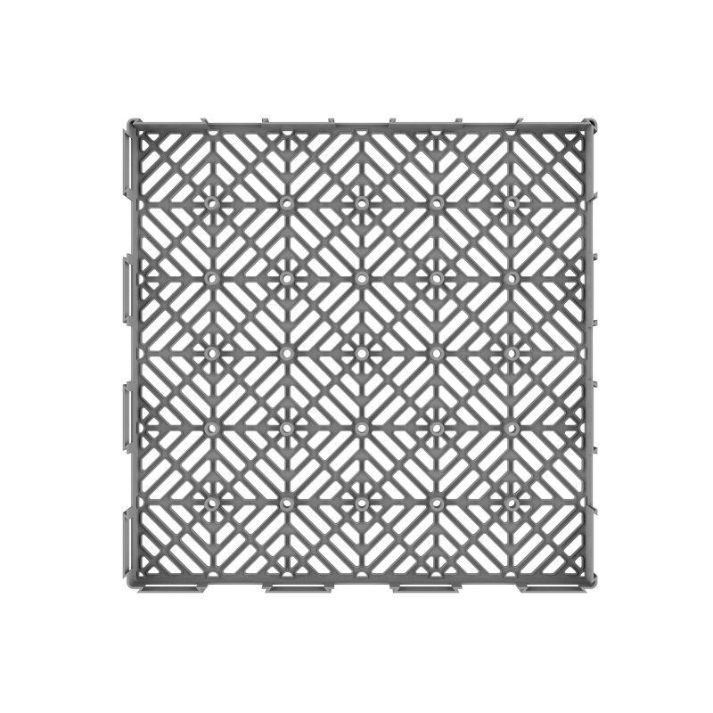 Interlocking 11.5"x11.5" Deck Tiles - Diamond Pattern Outdoor Pavers - Weather + Slip Resistant