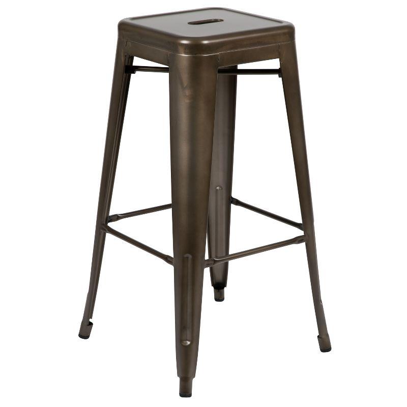 Flash Furniture 30" High Metal Indoor Bar Stool in Gun Metal Gray - Stackable Set of 4