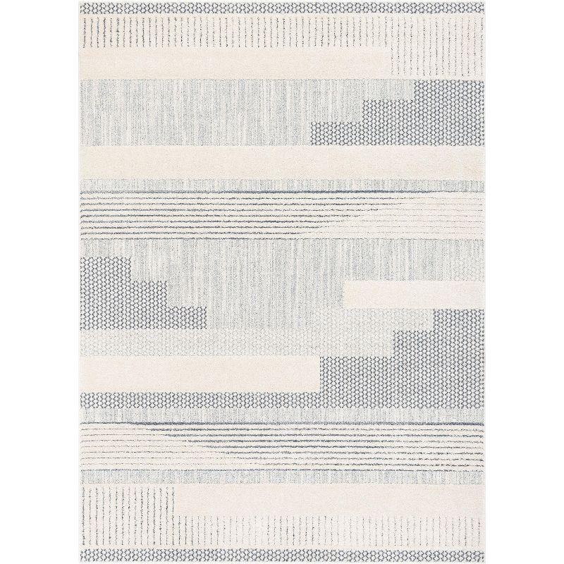 Well Woven Brer Light Blue Abstract Geometric (5'3" x 7'3") Area Rug