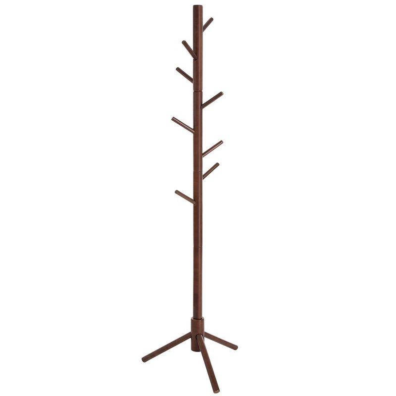 VASAGLE 8 Hooks Solid Wood Coat Rack Free Standing Coat Rack Tree-Shaped Coat Rack