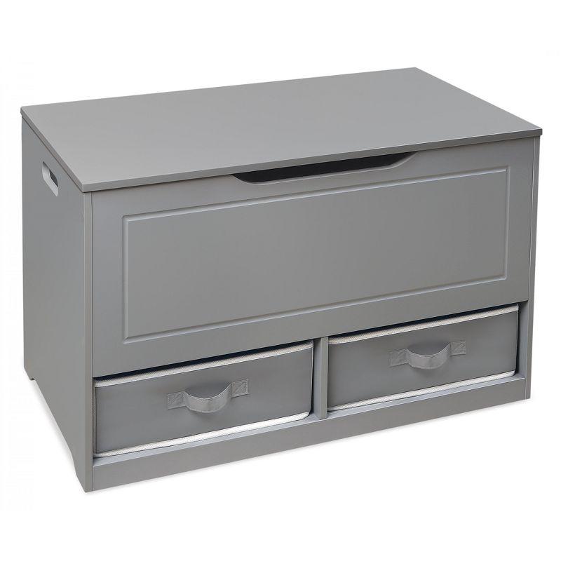Badger Basket Up and Down Toy and Storage Box with Two Baskets - Gray