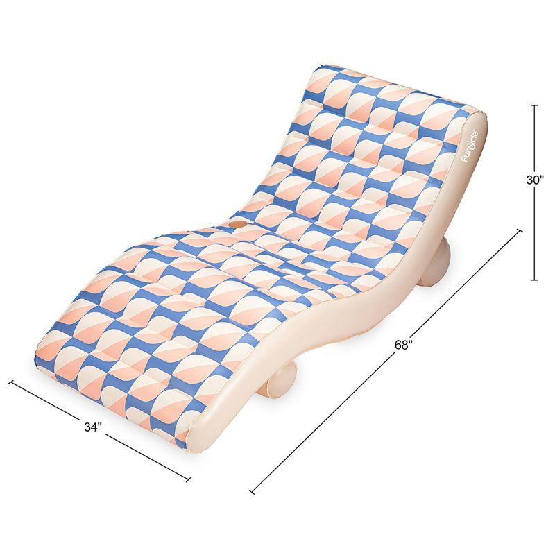 Funsicle: Inflatable Deco FunChaiser Pool & Water Float Lounge - Blue & Cream