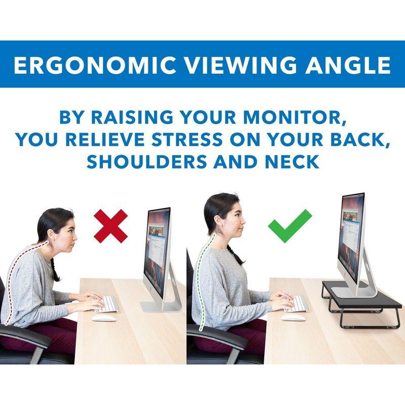 Mount-It! Extra Long Monitor Desk Riser, Desktop Organizer for Double Computer Screens, Laptops, Desktops, TVs, 39 Inches Extra Wide, 44 Lbs. Capacity