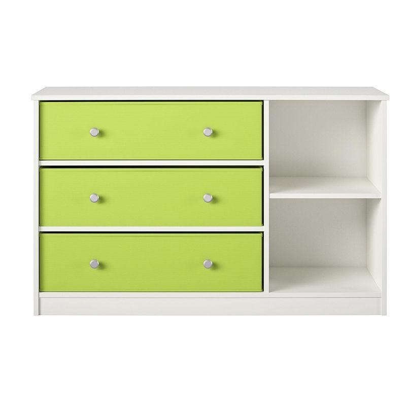 Ameriwood Home Mya Park Wide Dresser with 3 Fabric Bins