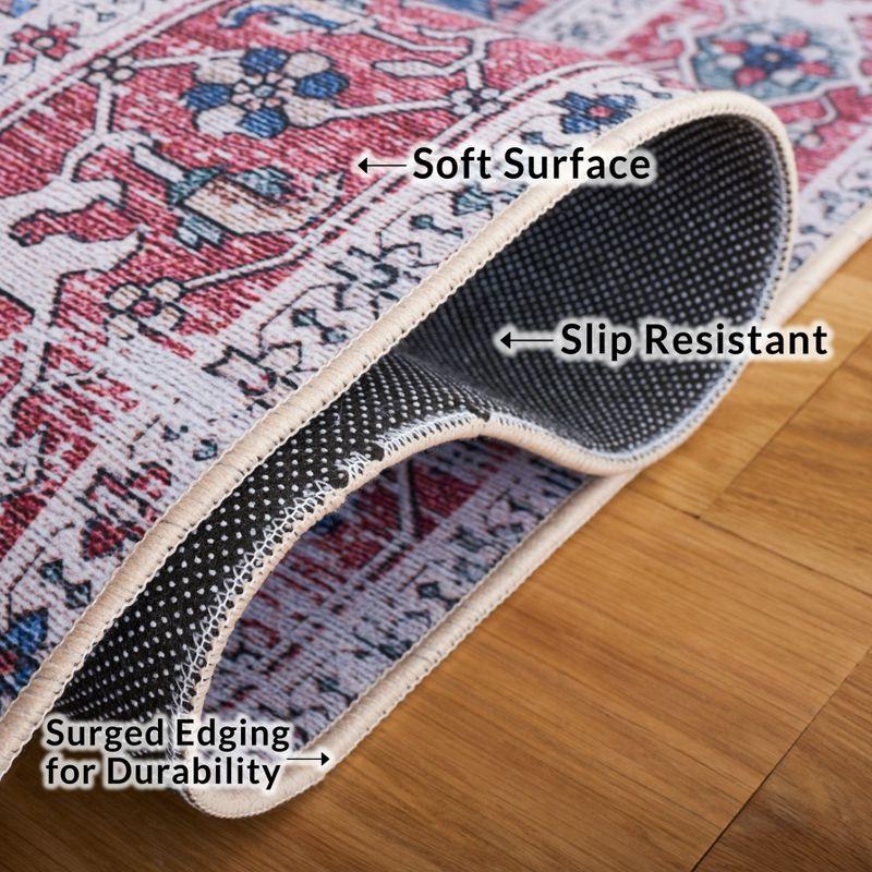 Tucson Vintage Persian TSN102 Power Loomed Machine Washable Skid-Resistant Indoor Area Rug - Navy/Red - 8'x10' - Safavieh