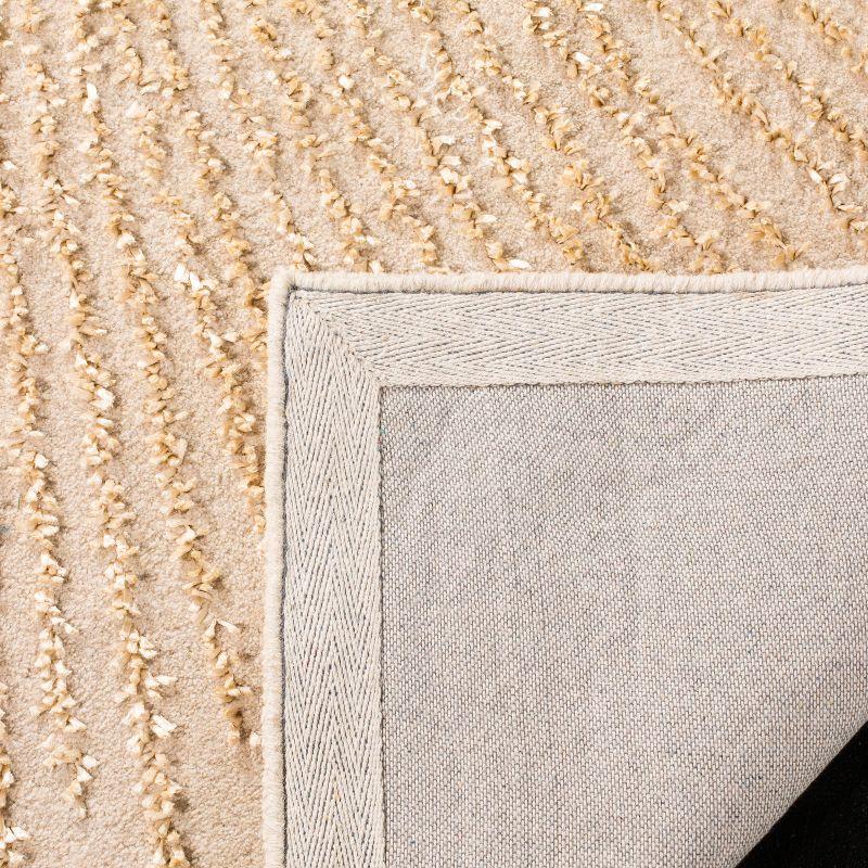 Beige and Gold Hand-Tufted Wool and Viscose 6' x 9' Area Rug